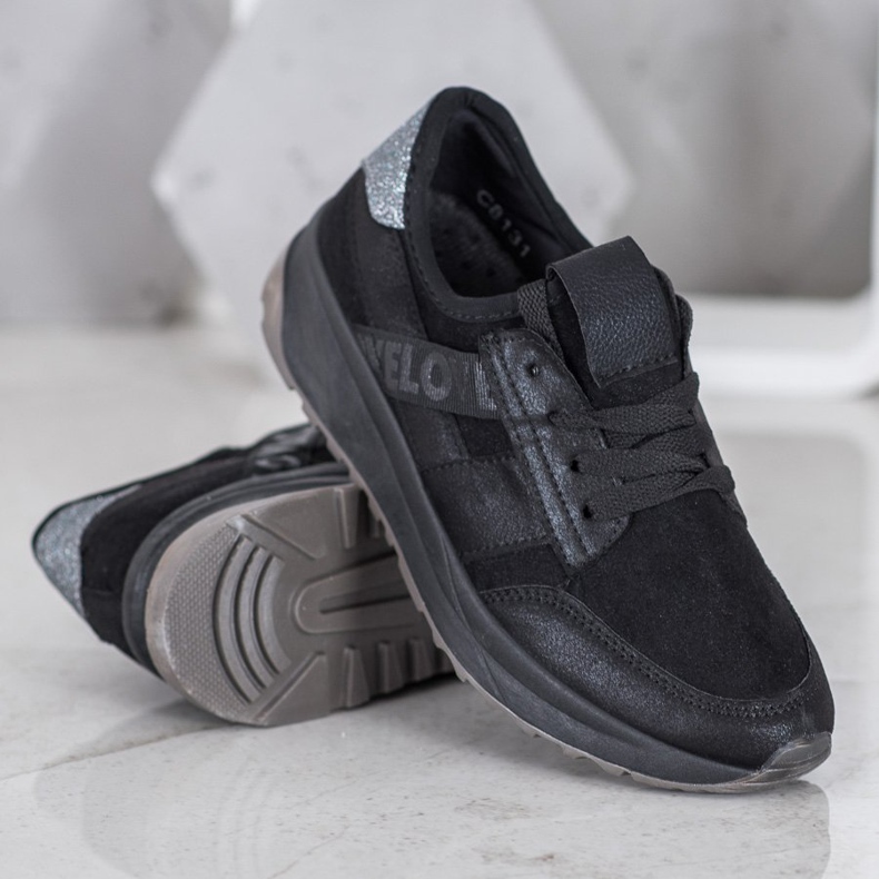 SHELOVET Black Sport Shoes 1