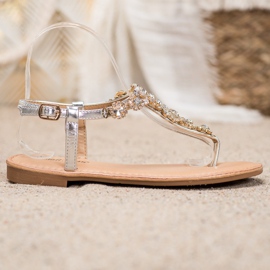 Small Swan Flip-flops Sandals With Cubic Zirconia grey 2