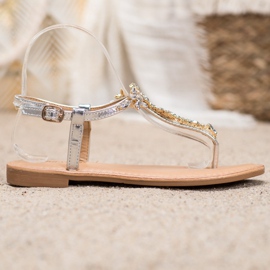 Small Swan Elegant Sandals With Cubic Zirconia grey 2