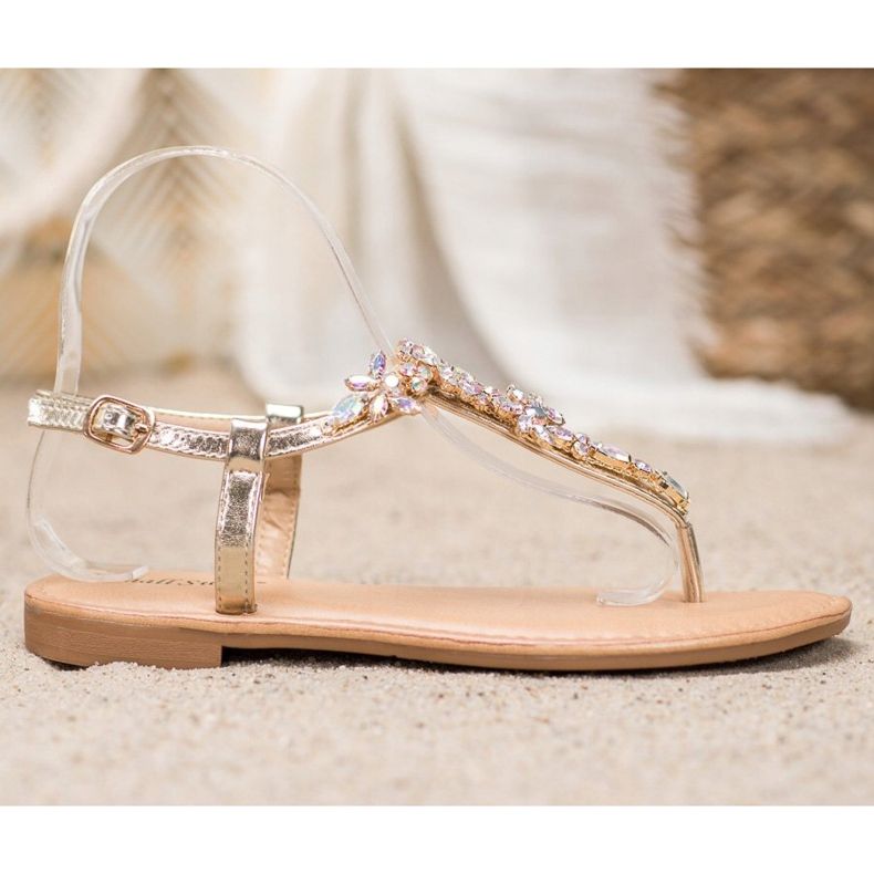 Small Swan Elegant Sandals With Cubic Zirconia yellow 2