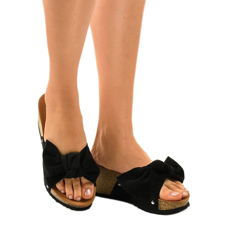 Black wedge sandals 7862-KL 1 Black wedge sandals 7862-KL 1