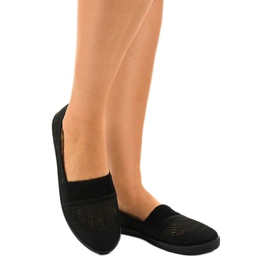 Black CB1711 openwork slip-on sneakers 1