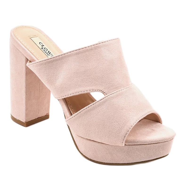 Beige suede high heels 9R55 1