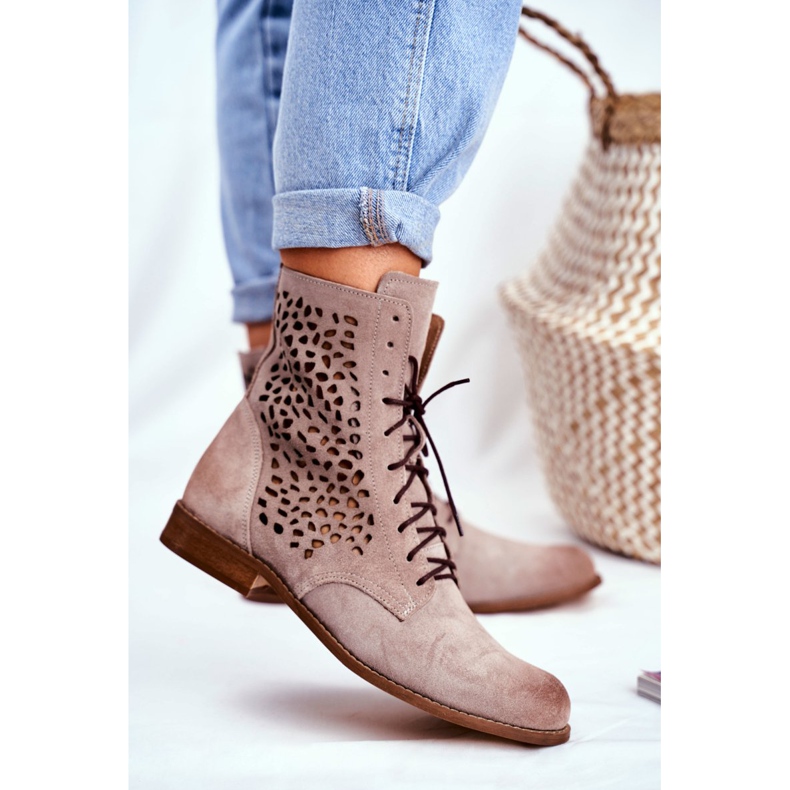 Nicole Cappucino Meridan Women's Leather Boots beige 2 Nicole Cappucino Meridan Women's Leather Boots beige 2