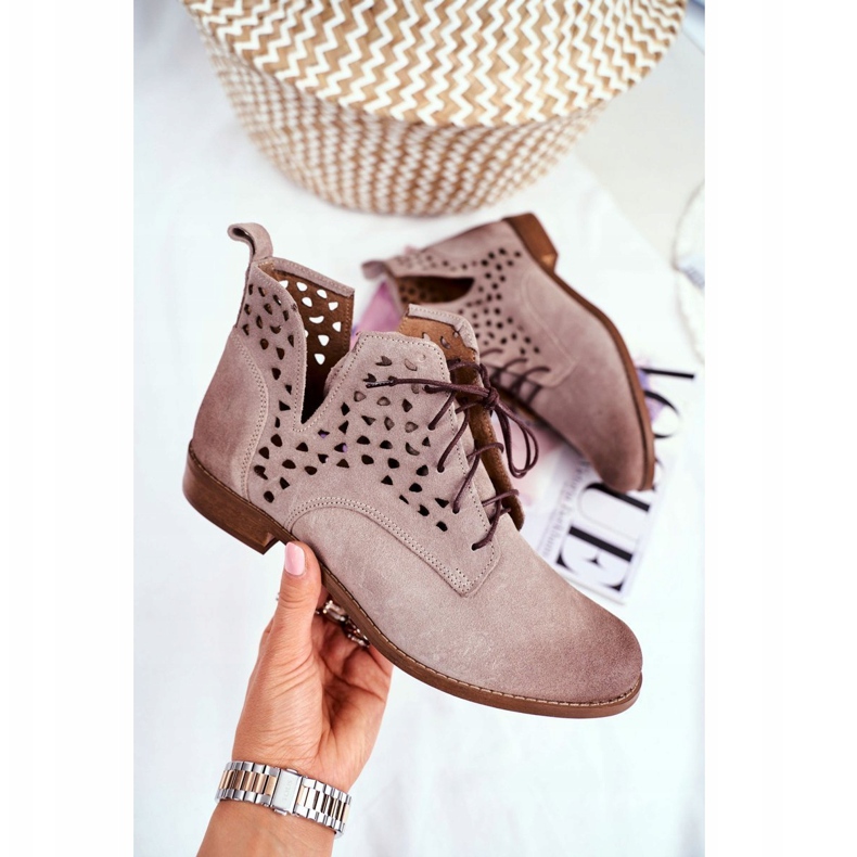 Nicole Women's Leather Boots Cappucino Low Meridan beige 1 Nicole Women's Leather Boots Cappucino Low Meridan beige 1