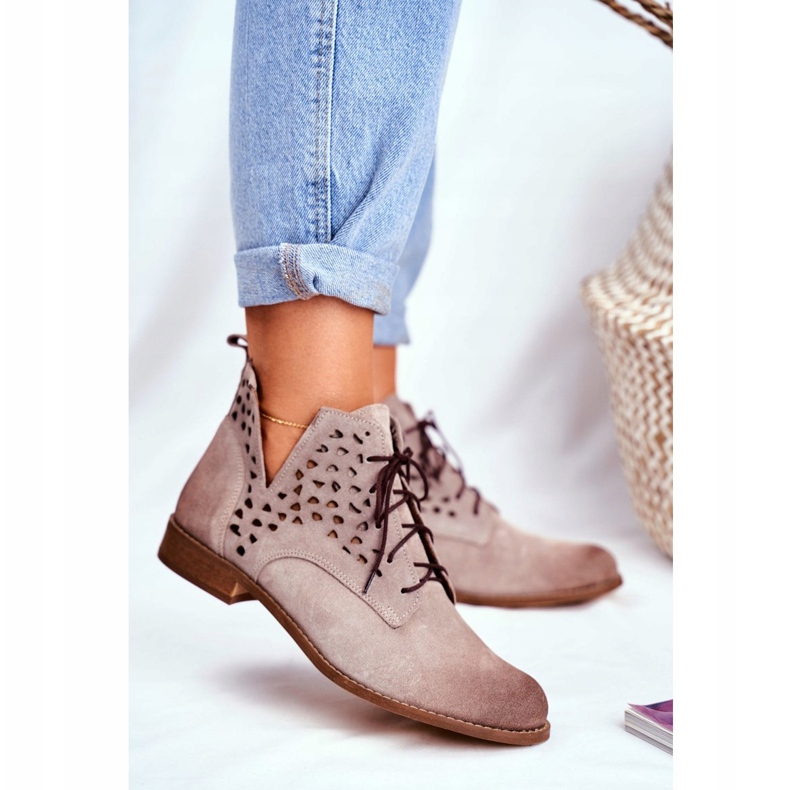 Nicole Women's Leather Boots Cappucino Low Meridan beige 2 Nicole Women's Leather Boots Cappucino Low Meridan beige 2