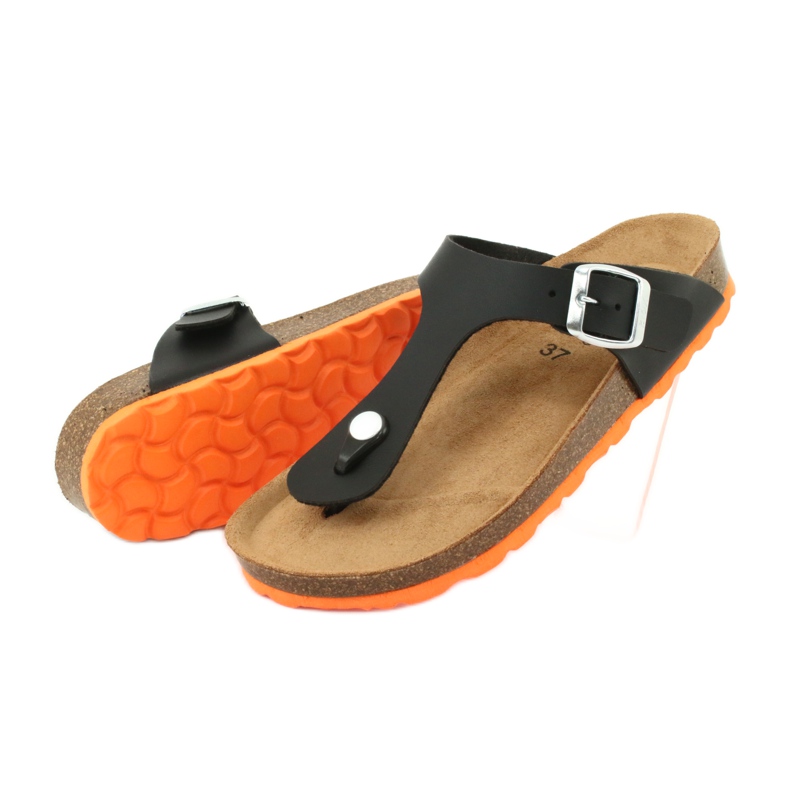 Medical slippers BIOX Gerona black orange 3