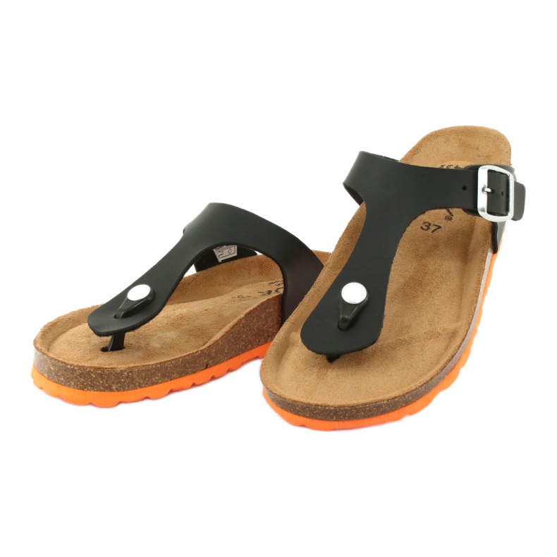 Medical slippers BIOX Gerona black orange 2