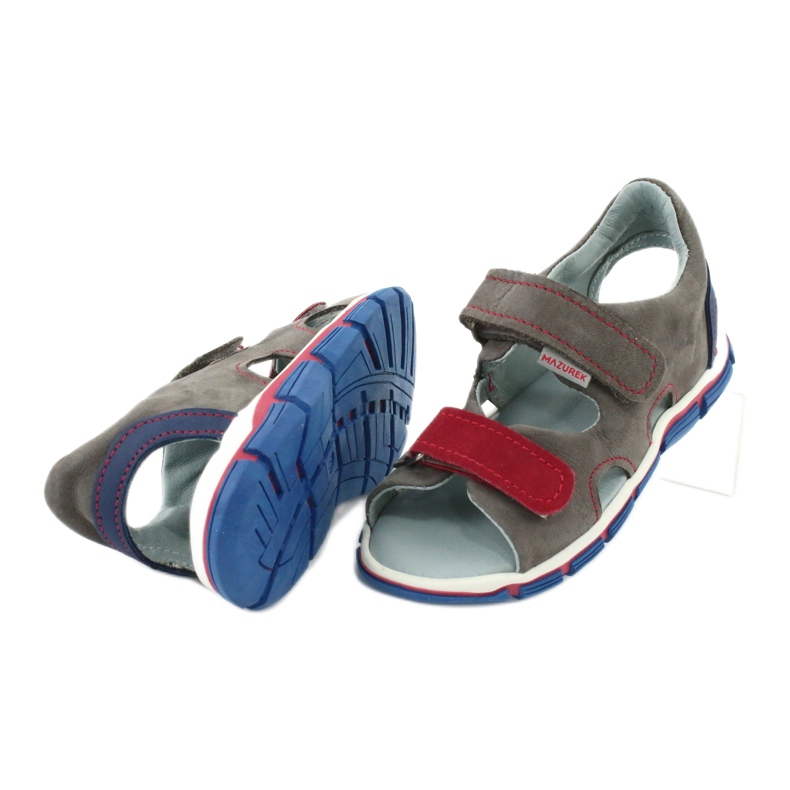 Mazurek Leather boys with gray-red leather sandals 314 3 Mazurek Leather boys with gray-red leather sandals 314 3