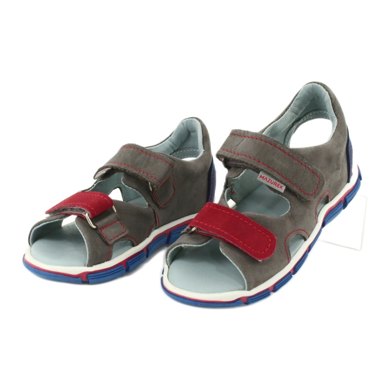 Mazurek Leather boys with gray-red leather sandals 314 2 Mazurek Leather boys with gray-red leather sandals 314 2