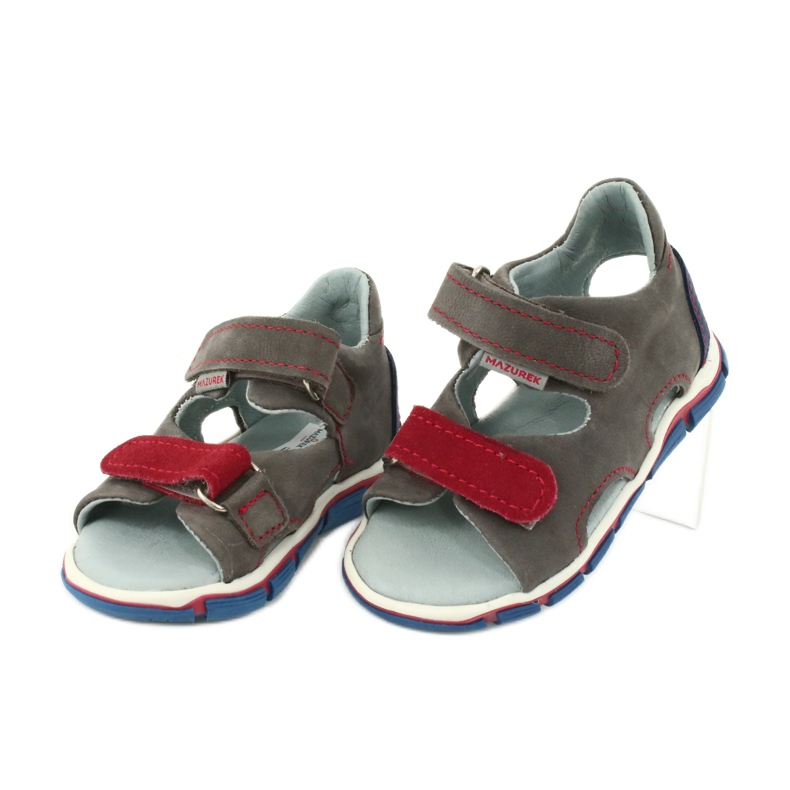 Mazurek Leather boys with gray-red leather sandals 314 2 Mazurek Leather boys with gray-red leather sandals 314 2