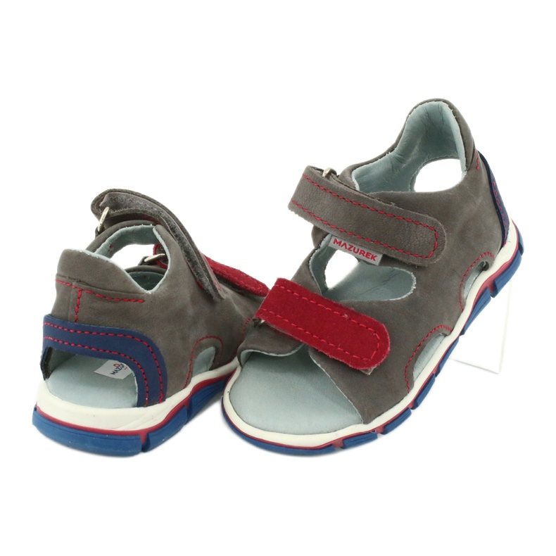 Mazurek Leather boys with gray-red leather sandals 314 3 Mazurek Leather boys with gray-red leather sandals 314 3