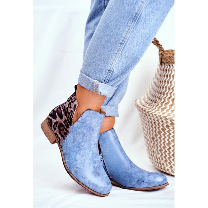 EVE Women's Boots On Flat Heel Spring Blue Viva 1