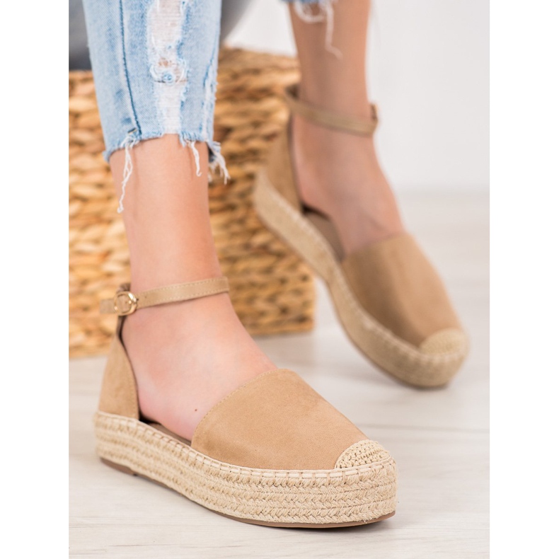 SHELOVET Espadrilles With Buckle brown 1
