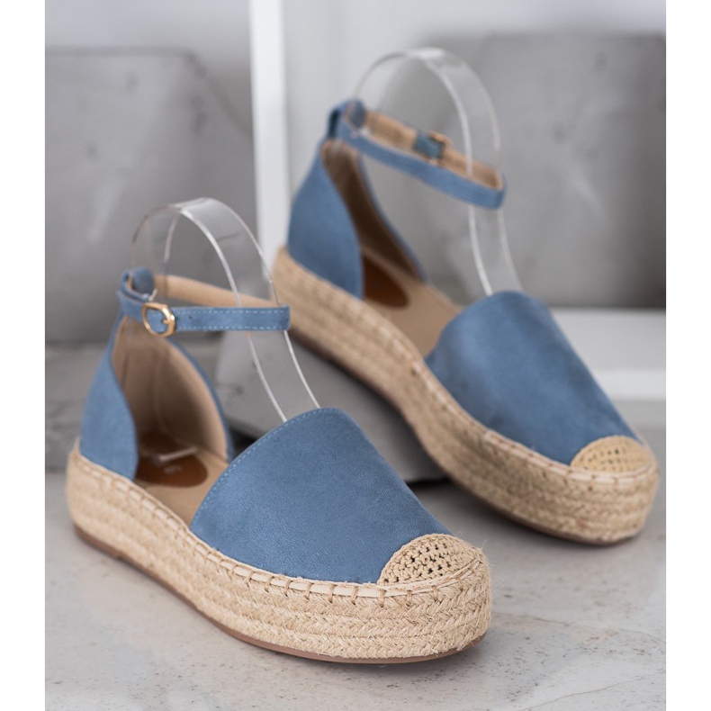 SHELOVET Espadrilles With Buckle blue 2
