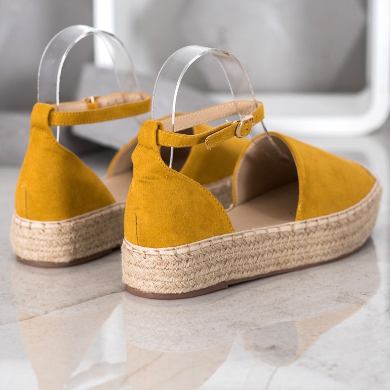 SHELOVET Espadrilles with buckle yellow 1