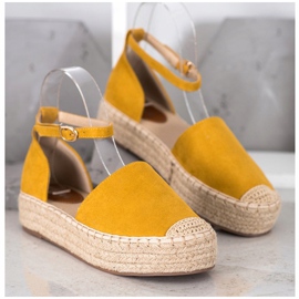 SHELOVET Espadrilles with buckle yellow 2