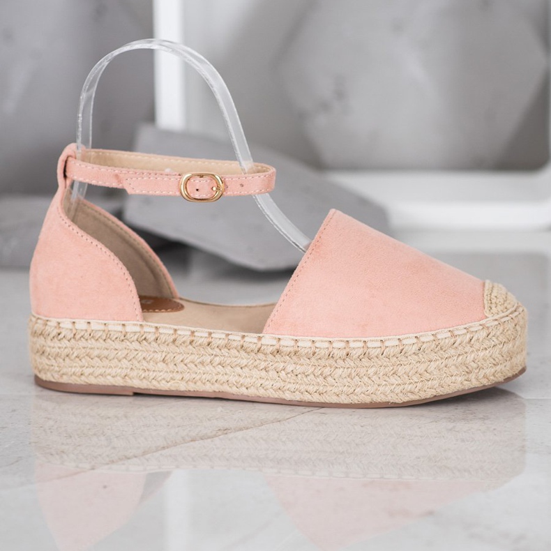 SHELOVET Espadrilles With Buckle pink 2