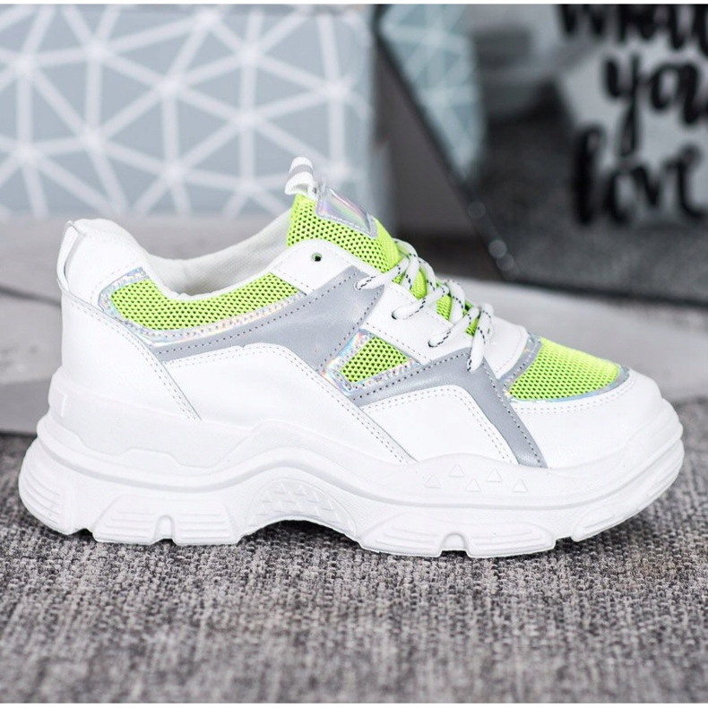 Sweet Shoes Tied Sneakers white green 2