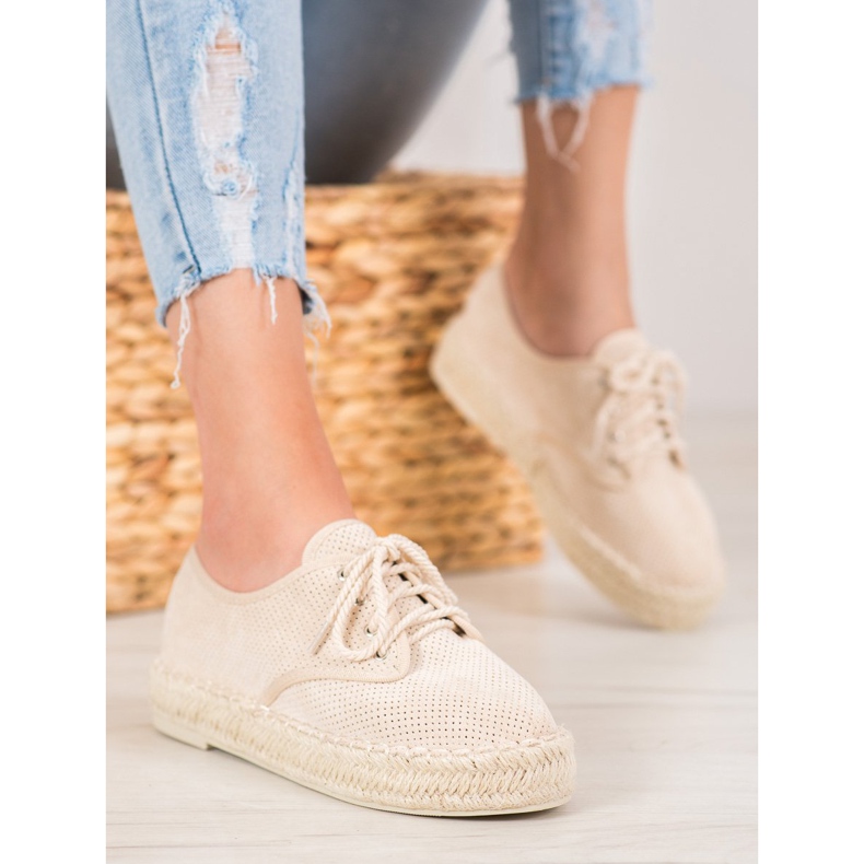 SHELOVET Suede Espadrilles brown 1