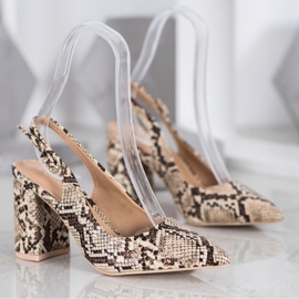Comer Classic Pumps With An Open Heel beige multicolored 1