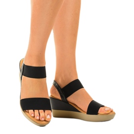 Black wedge sandals 9R170 1