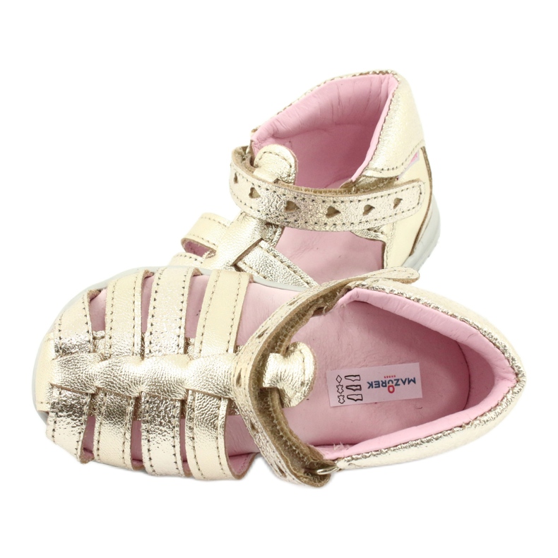 Mazurek 245 gold leather sandals golden 4