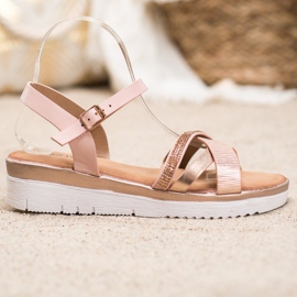 Small Swan Comfortable Sandals With Cubic Zirconia yellow 2