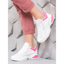 SHELOVET Sneakers With Pink Inserts white 1