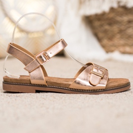 Small Swan Golden Sandals With Buckle 2