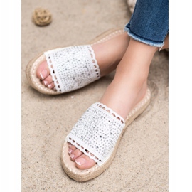 Small Swan Slippers With Crystals white 1