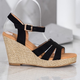 Small Swan Classic Wedge Sandals black 2
