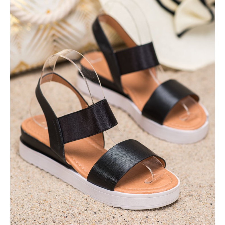 SHELOVET Black Sandals On The Platform 1
