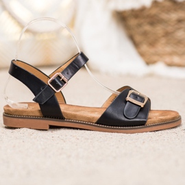 Small Swan Black Sandals With Buckle 2