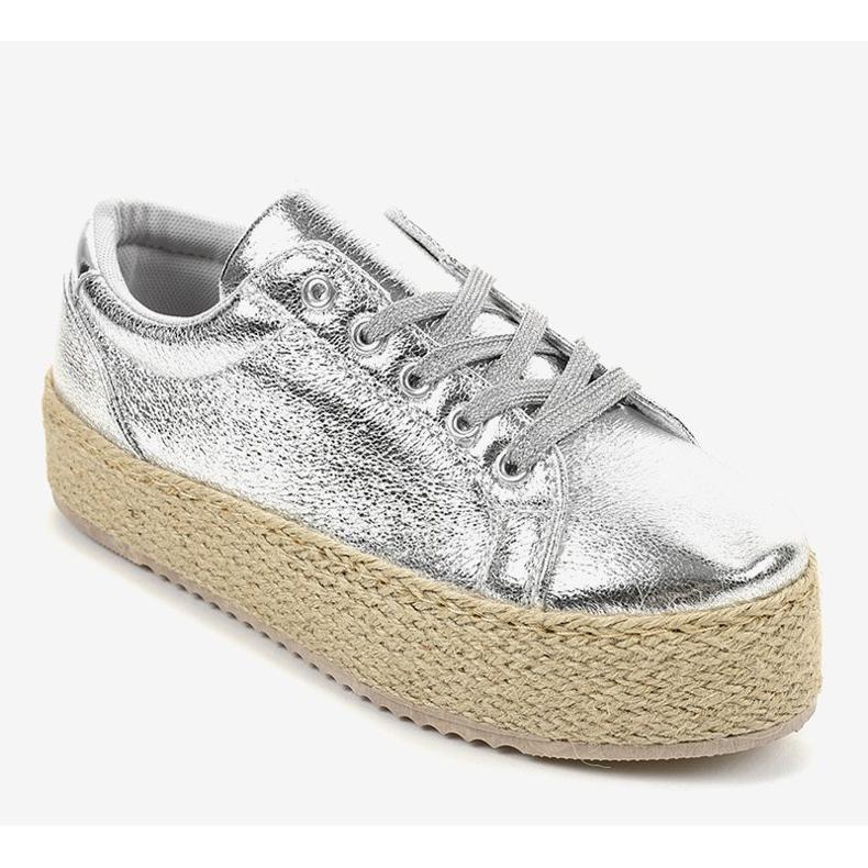 Silver laced espadrilles 6220 grey 1
