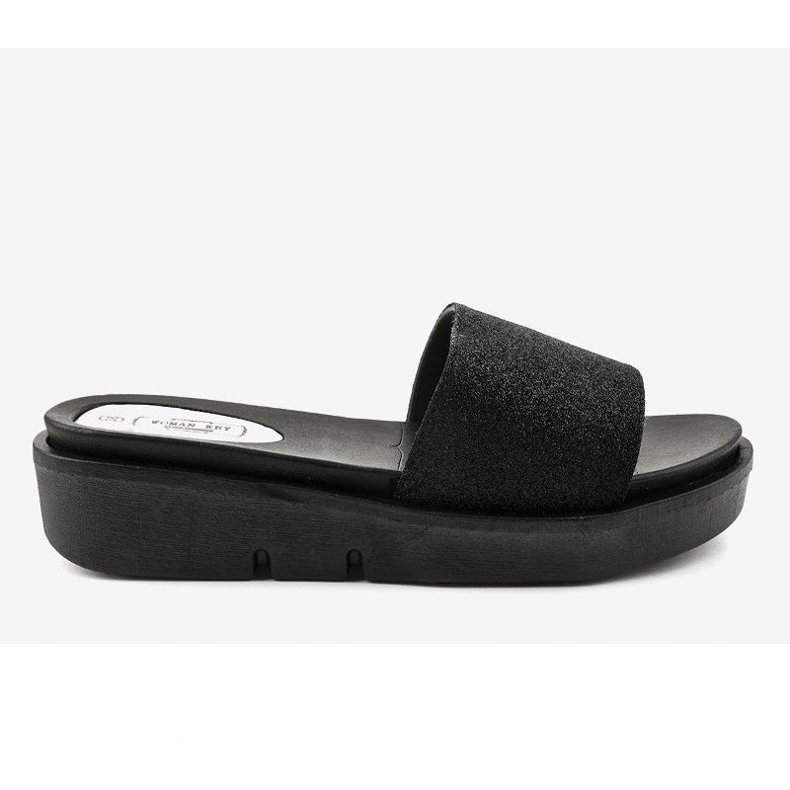 Black shiny slippers E3969 2