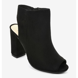 Black suede ankle boots on the post 0280-138 1