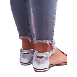 Women's Sandals Flat Leather Silver Nicole 2403 Melbourne grey 3