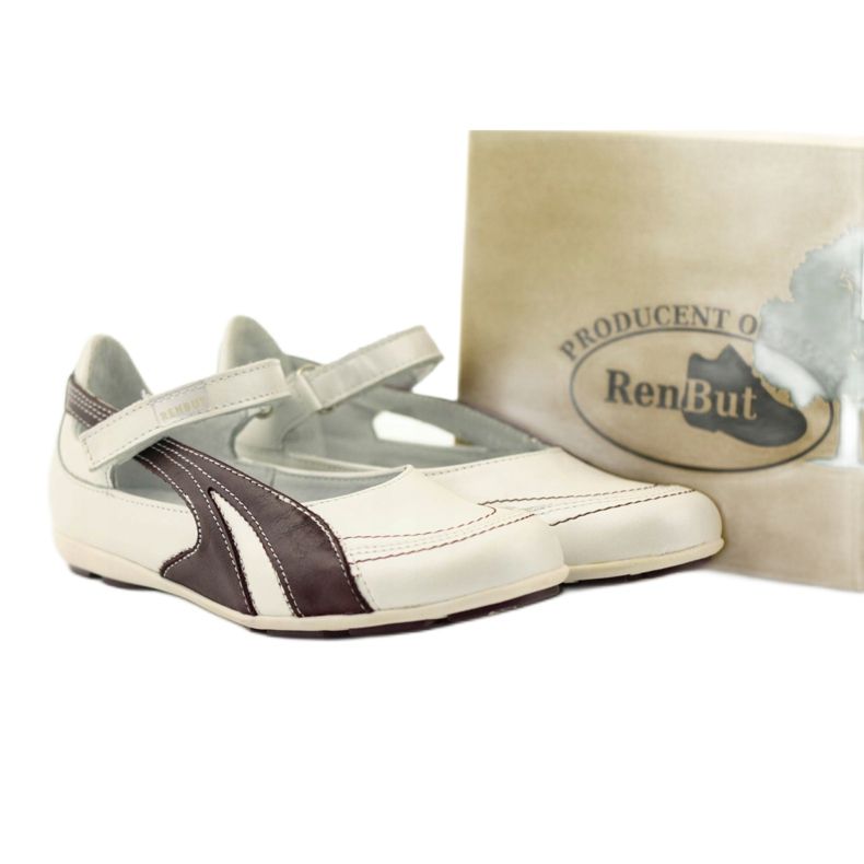 Ren But Ren-But Leather Ballerinas on sale white multicolored 5