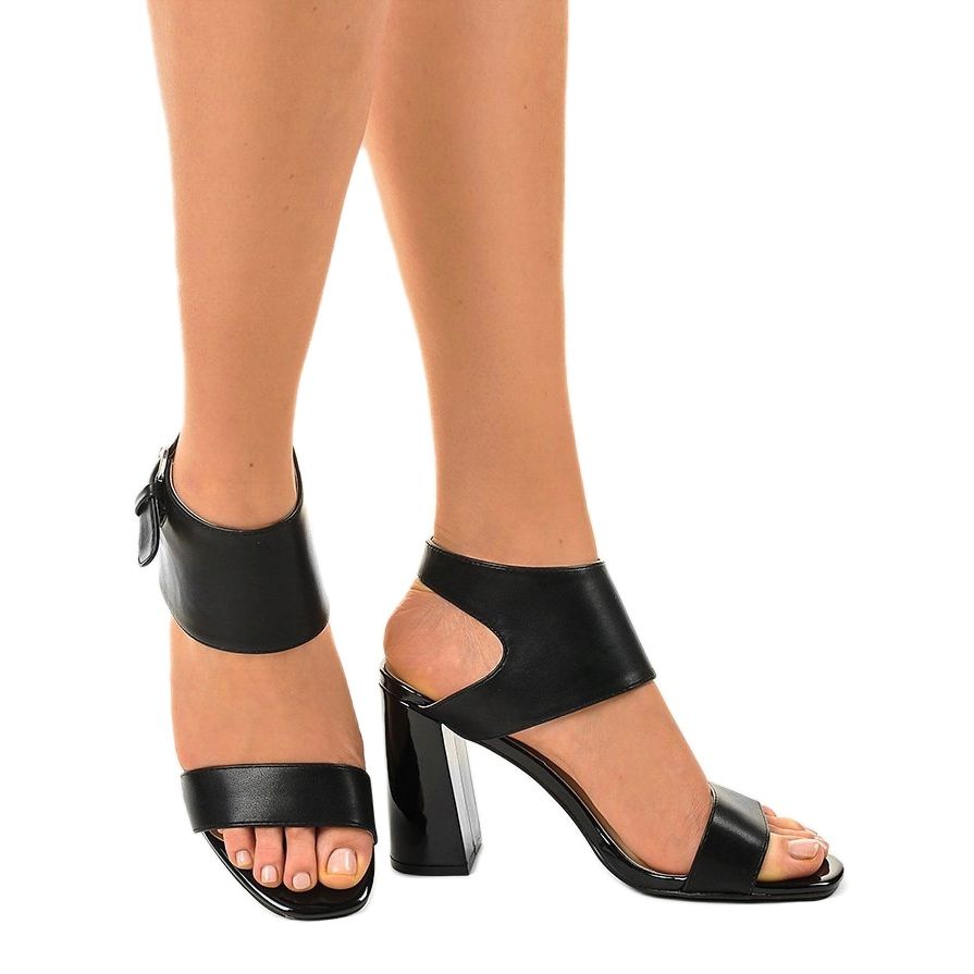 black stylish sandals