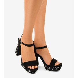 Black sandals on a post suede 99435-4 1