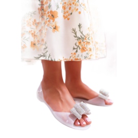 Lu Boo | Rubber Ballerinas Meliski Bow White Cindela colorless 1