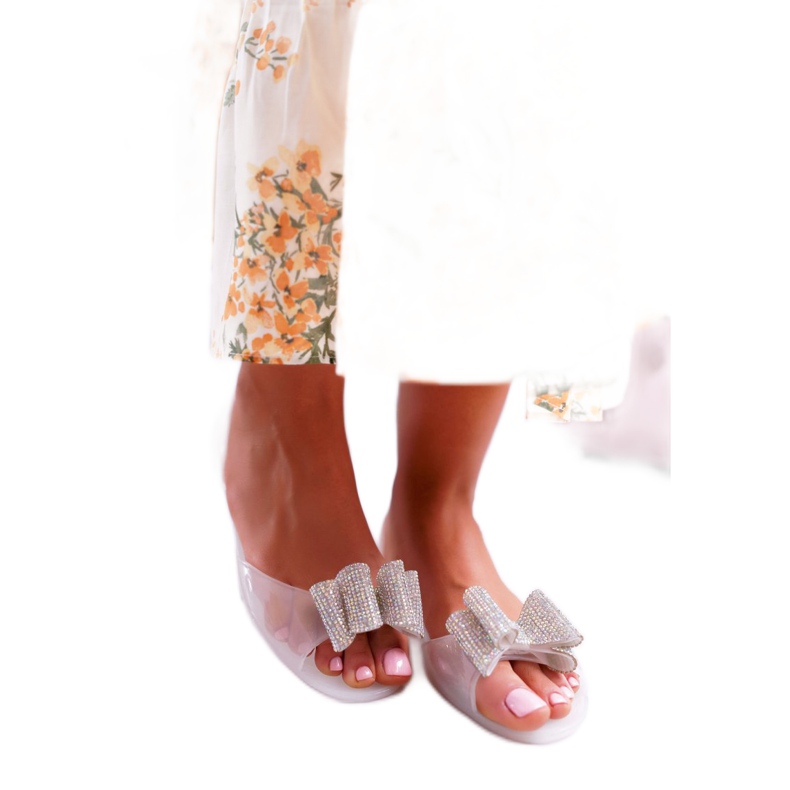 Lu Boo | Rubber Ballerinas Meliski Bow White Cindela colorless 2