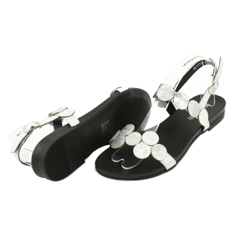M.Daszyński Daszyński MR1958-1 silver sandals with circles 2