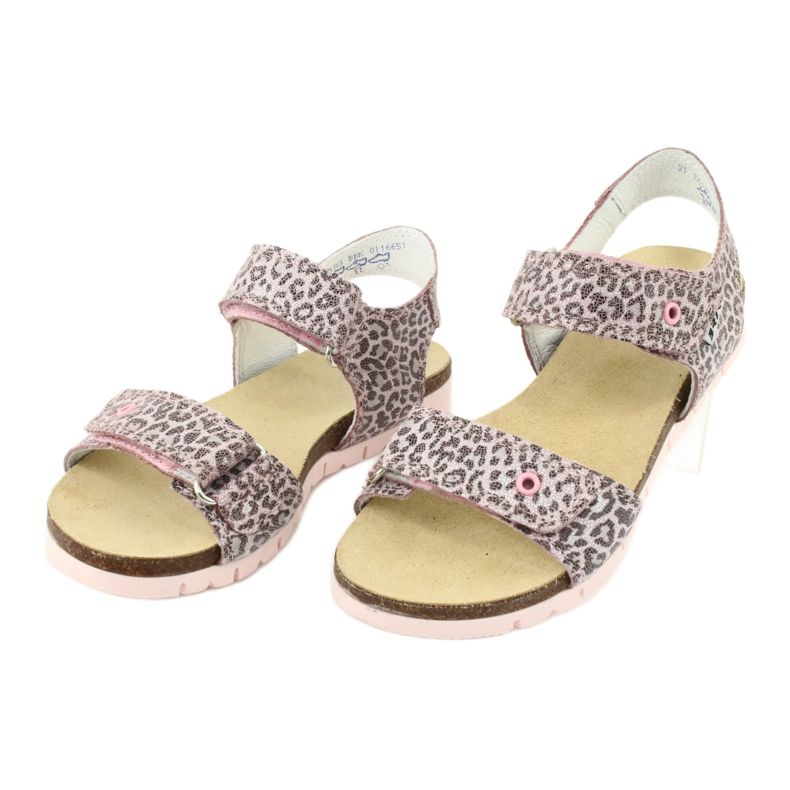 Pink sandals in leopard print Bartek 76183-BBK 2