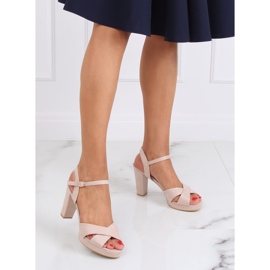Beige high-heeled sandals WD99P Beige 2