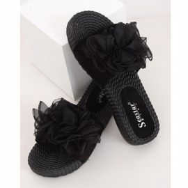 Black women's black slippers YQ227 Black 1