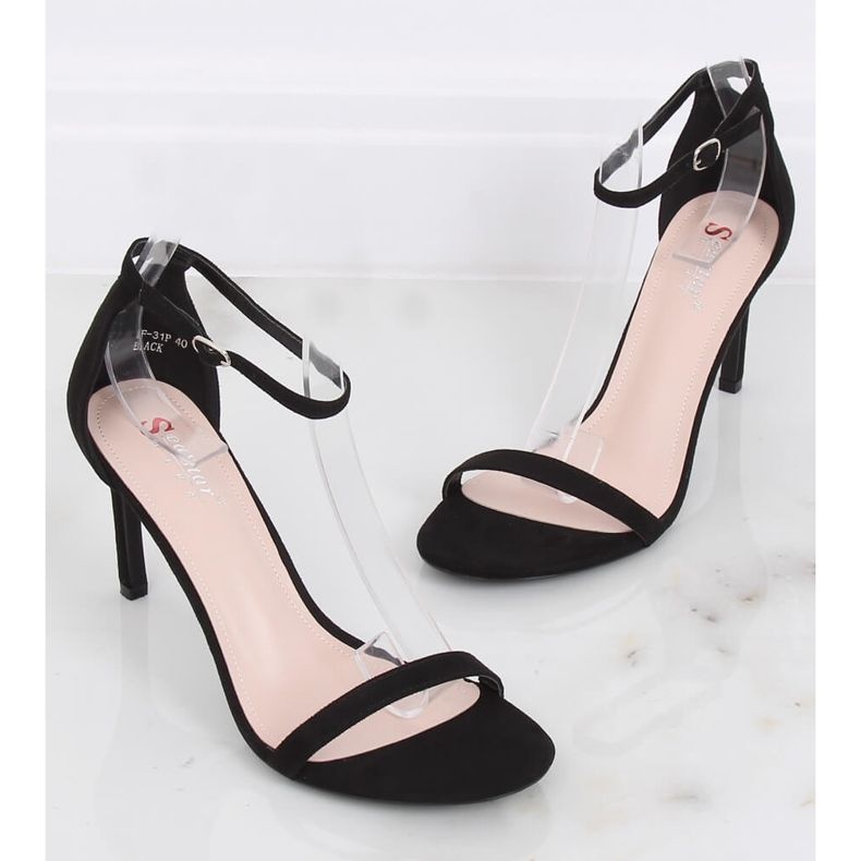 Black sandals on a high heel NF-31P Black 1