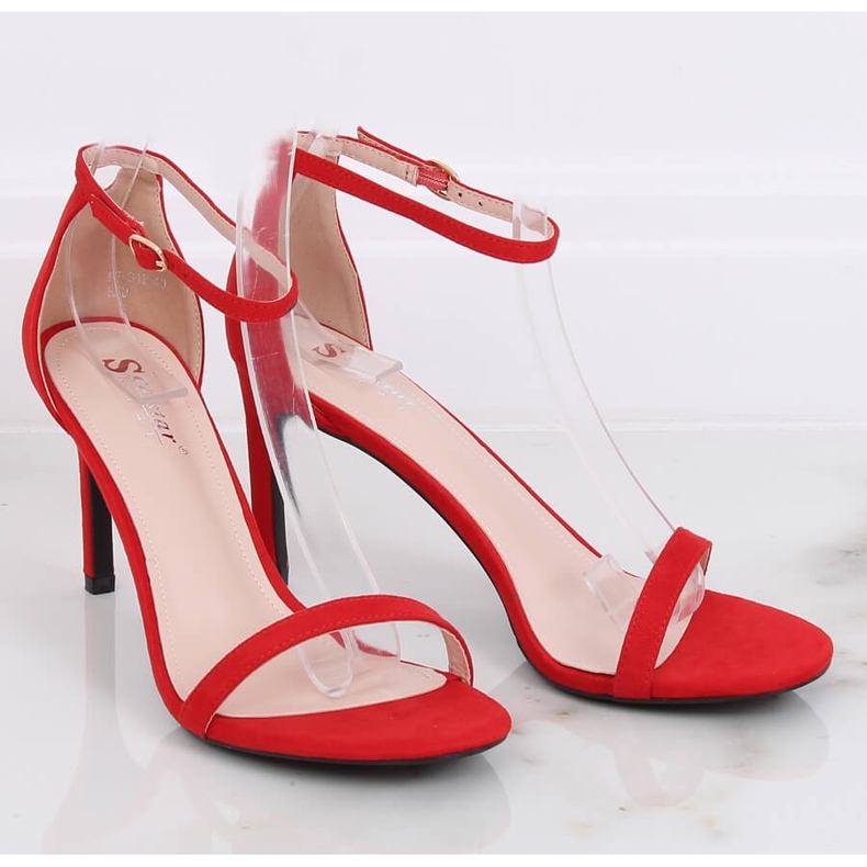 Red sandals on a high heel NF-31P Red 1