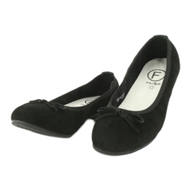 Filippo Black leather ballerinas with a bow 1